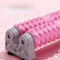 Deep-Tissue Double Roller Massager Textured Foam Roller with Suction Cups Stable for Athletes, Yogis, Home Gym, Floor