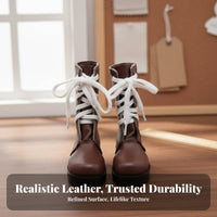 Doll Ankle Boots PU Leather 60cm Doll Shoes Fashionable Design Miniature Utility Boots for BJD Hobbyists