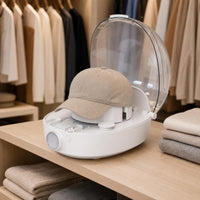 Compact Hat Care Machine 110V Hat Steamer with Dome Cover Drying Hairpiece Dryer with Measuring Cup Quick Shaping for Vanity Table