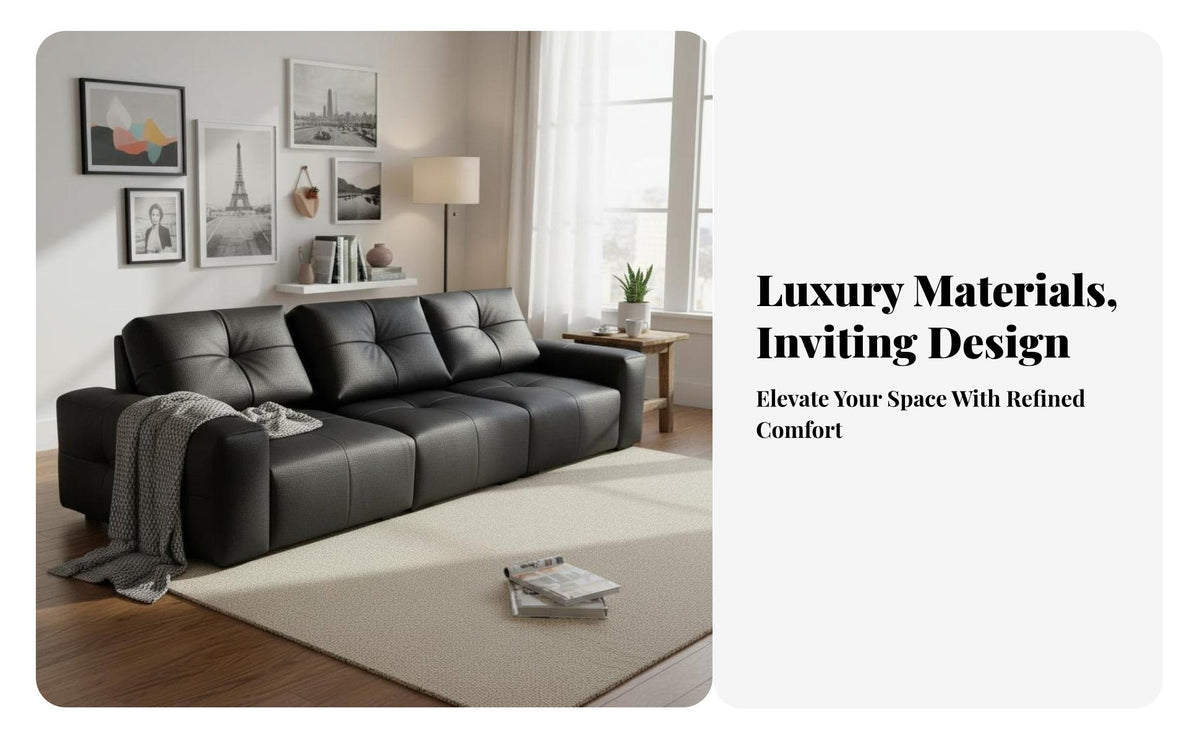 Black Block Sofa adaptable Layouts Living Room Seating sectional Design Couch for Apartment Dwellers, Homeowners, Lounging, Home Office, Playroom