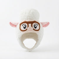 Sheep Head Hat with Glasses Soft Cartoon Sheep Hat Headwear Fancy Dress Headpiece Oversized for Cosplayers, Costume Parties