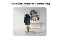Mobile Design Rolling Clothes Rack with Shelves High Load Capacity Rolling Clothes Rail with Shelf Easy Assembly Garment Stand robust Duty for Homeowners, Students, Retail shop Owners, Living Room, Bedroom, Entryway, Walk-in Closet