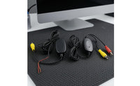 Car Audio and Video Transmitter Receiver Inline Wireless Car Transmitter Set RCA Receiver Set Exposed Power Wires