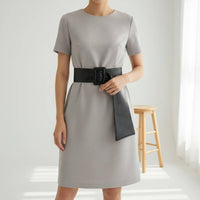 Square Buckle Waist Belt Simple Wide Tie Belt Comfortable Sleek & Stylish Accessory for Women