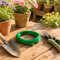 Green Craft Wire 1.5mm, 1000m Flexible Flower Wire, Coated Binding Wire for Plants, Sturdy Tension Wire for Garden
