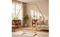 Hexagonal Arch Snap-Assembly Wedding Arch Stand Freestanding Backdrop Frame with Feet for Decorators, Florists, Weddings, Parties, Photo Booths