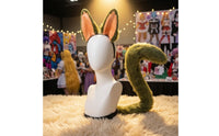 Animal Ears and Tail Set Furry Textile Headband with Animal Ears and Tail Oversized Costume Accessory for Cosplay, Anime Conventions