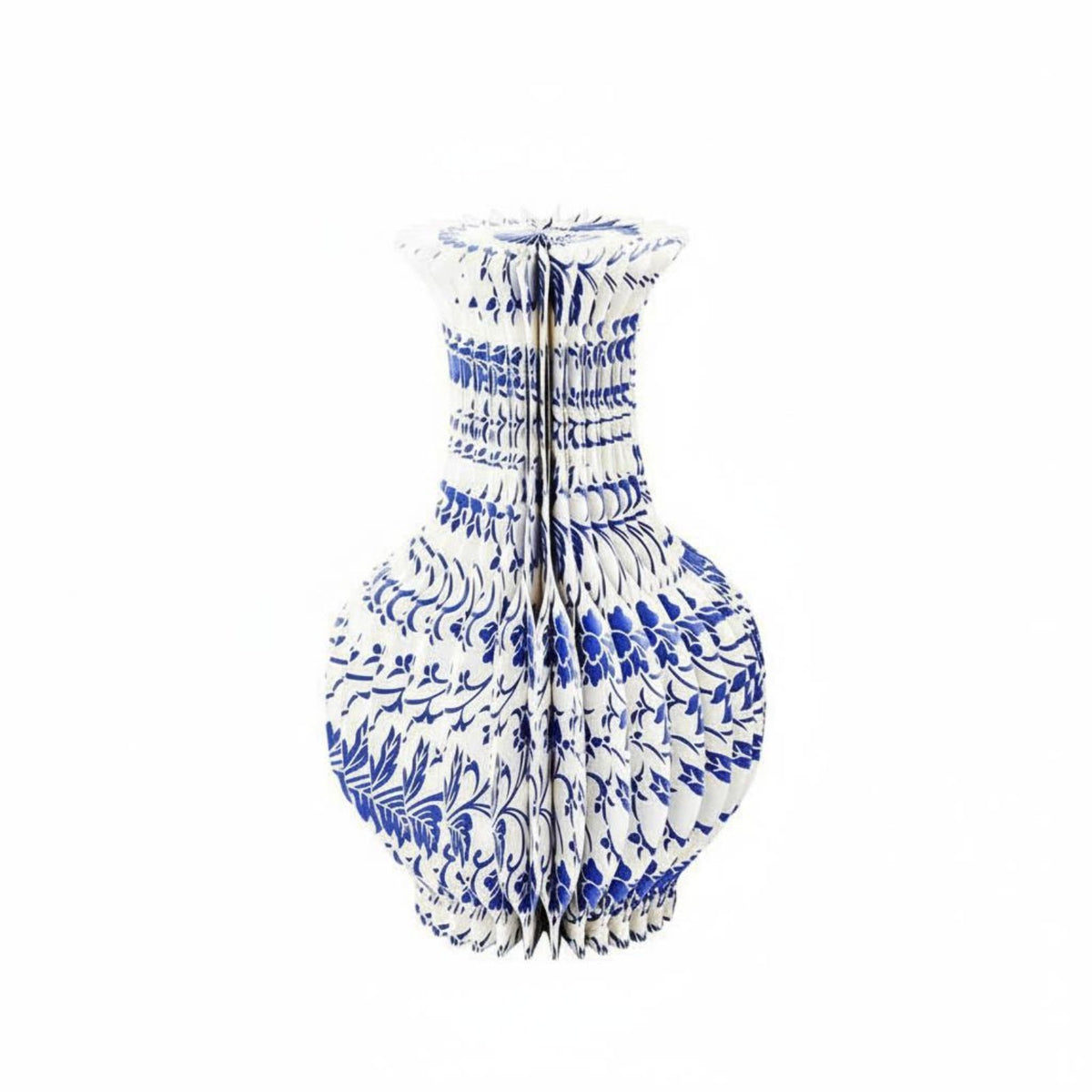 and White Porcelain Pattern Vase Retro-Styled Honeycomb Paper Vase Lightweight Chinese Style Paper Ornament for Store Display, Office