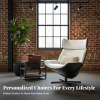 Nordic Aesthetic Geometric rotating Armchair Sculptural Form rotating Chair with Footstool Ergonomic Design Indoor Seating dense Foam for Home Workers, Interior Designers, Living Room, Bedroom, study alcove, Reception Area