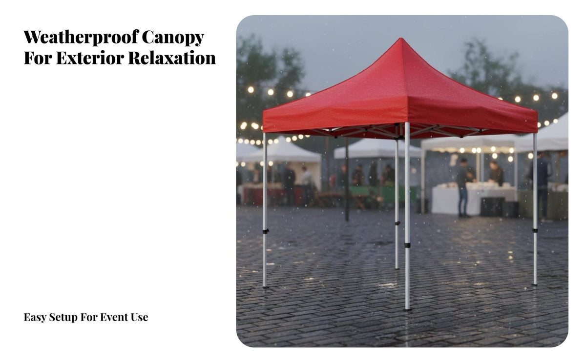 Foldable 4-Legged Sunshade Canopy Rainproof Retractable Market Tent Waterproof Square Outdoor Canopy Portable for Street Vendors, Small Business Owners, Families, Parking Markets, Backyard, Campsite