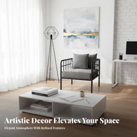 utilitarian aesthetic Iron Frame Settee Minimalist Design Sofa Modern Aesthetic Small Couch stylish for Interior Designers, Apartment Dwellers, Clothing boutique, cosmetic studio, Office Reception, Waiting Room