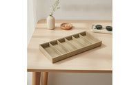 Glasses Display Tray 6-Slot Glasses Tray with Compartments Sunglass Organizer Rectangular Eyewear Organizer Slimline