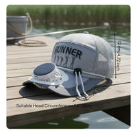 Protection Solar Fan Cap 3 Speed Control Solar Fan Hat LED Display Fishing Sun Cap 360 Degree Rotation for Anglers
