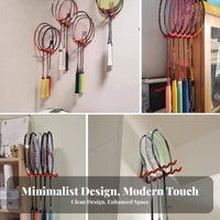 Badminton Racket Wall Mount Sturdy Badminton Racket Display Mount Storage Rack Sturdy Duty Sports Equipment Organizer for Garage