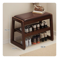 Comfortable Cushion Bamboo Entryway Bench Sturdy Construction Padded Shoe Storage Bench Polished Rounded Edges Padded Seat Shoe Rack Easy to Clean for Families, Mudroom, Hallway, Small Areas
