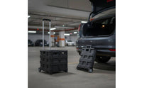 Large Capacity Portable Storage Box with Telescopic Handle Space Saving Foldable Crate with Handle Multi-Purpose Folding Shopping Cart on Wheels Heavy Duty for Seniors, Teachers, Moving