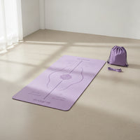 Non-Slip Exercise Mat with Alignment Lines Thick Exercise Mat with Carrying Bag Cushioned Textured for Yogis, Beginners, Home Gym, Pilates