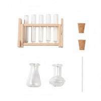 Miniature Science Lab Equipment DIY Scene Prop Miniature test tubes Rack Set Realistic Design Tiny Glass Vial and test tubes Model for Collectors, Kids