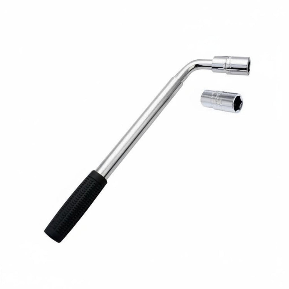 Labor-Saving L-Shaped Wheel Brace Heavy Duty Steel Construction Telescopic Lug Wrench Non-Slip Grip for Roadside Emergency, Garage
