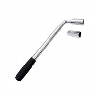 Labor-Saving L-Shaped Wheel Brace Heavy Duty Steel Construction Telescopic Lug Wrench Non-Slip Grip for Roadside Emergency, Garage