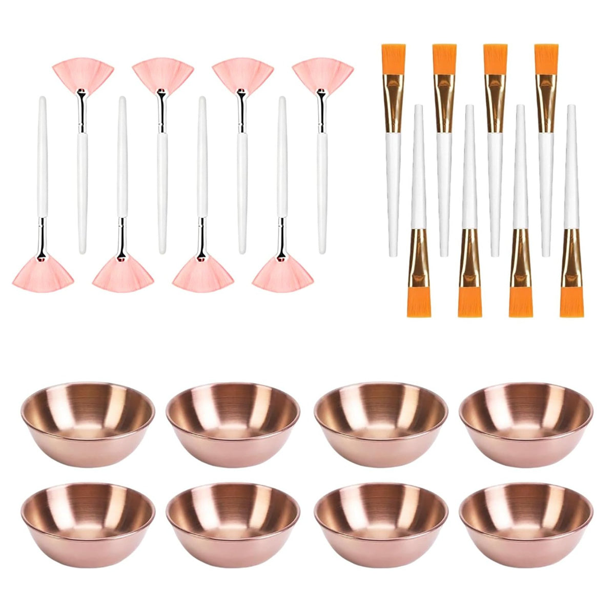 24 Pieces Facial Face Pack Mixing Kit Gentle Bristles Facial Face Pack Brush Set Professional Level Flat Brush Set