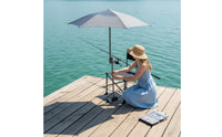 UPF 50+ Clamp-on Umbrella Protection Chair Umbrella with Clamp Portable Sun Shade Adjustable for Beachgoers, Campers, Anglers, Camping, Fishing