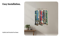 No-Drill Installation Sports Medal Display Rack Stainless Steel Wall Mounted Medal Hanger Rust Resistant for Runners, Bedroom, Study, Office