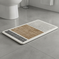 Japanese Wabi-Sabi Style Diatomaceous Earth Bath Mat, Absorbent Non-Slip Shower Room Mat
