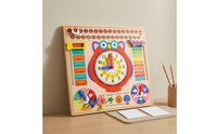 Colorful Educational Time Board English Text Child-Centered Calendar Clock Board for Children
