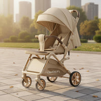 Adjustable Backrest Lightweight Travel Stroller Single-Foot Brake Foldable Baby Stroller Stable Structure Reclining Infant Stroller Aviation Aluminum Alloy Frame for Outdoor