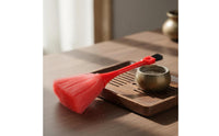 Non-Scratch Buddha Statue Duster Comfortable Grip Sandalwood Handle Cleaning Brush for Temple