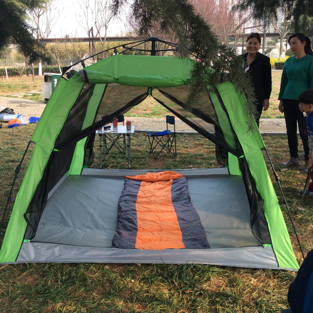 Automatic Pop-Up Camping Tent for 3-4 People, Double Layer Waterproof Outdoor Shelter