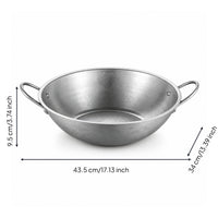 Hot Pot Vessel with Handles Flat Base Stainless Steel Pot Three Ply Cookware for Tabletop Dining