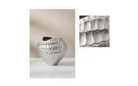 Vase with Hammered Finish Silver Aluminum Vase Shiny Flower Holder for Console Table, Hotel