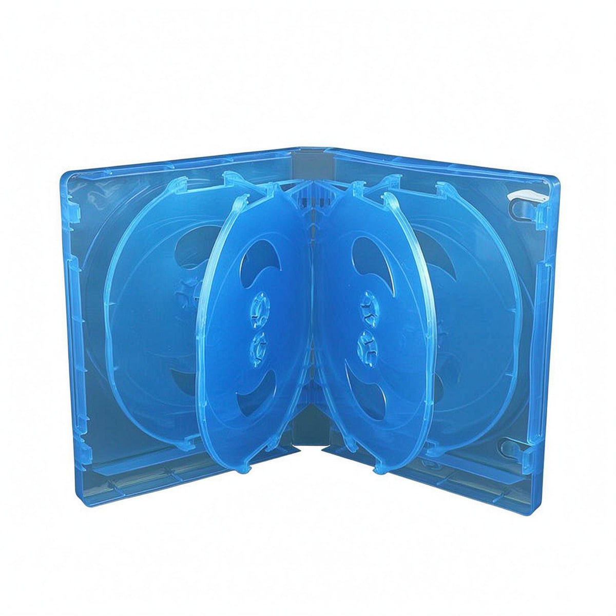 Translucent 10-Disc Storage Case Hard Plastic High-Definition Disc Case Hinged Spine Two Tray