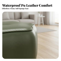 Solid Wood Frame Stackable Upholstered Pouf Multi-Purpose Low Stool Strong Load-Bearing Footrest Wear-Resistant for Children, Adults, Families, Living Room, Entryway, Bedroom, Home Removeice