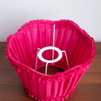 Pleated Ruffled Lampshade Gauzy-Like Pink Textile Lampshade Easy to Install Home Decor