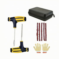 Emergency Tubeless Tire Repair Kit Portable Tire Plug Kit with T-Handle Tools Universal Handheld for Drivers