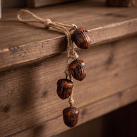 Decorative Bell with Rope Rustic Jute Rope Bells Hanging Bells Aged Bronze Ornament Handmade for Doorway, Wreaths