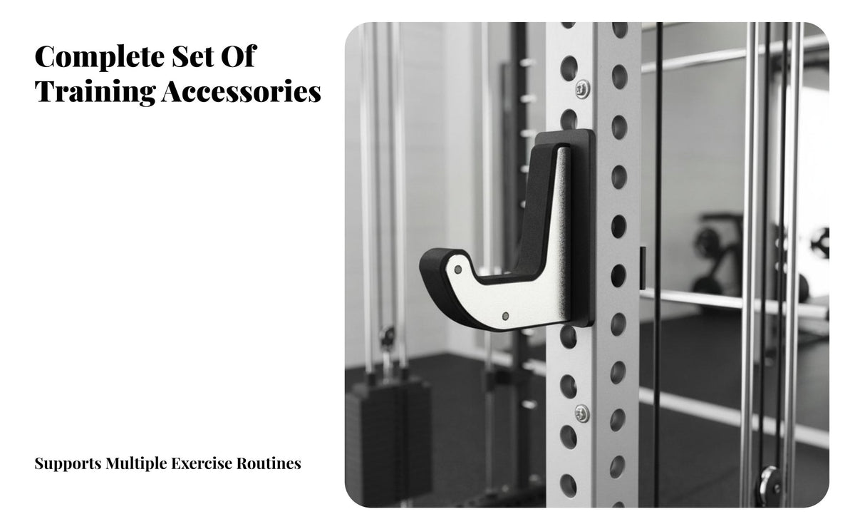 Guided Machine Strength Rack Combo Space-Saving Cable Versatile Pulley Setup Guided Machine Full Body Workout Multifunctional Squat Rack with Pulley