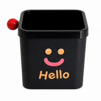 Small Office Trash Can with Pressure Ring, Compact Square Paper Bin 16cm, for Home, Dorm, Office