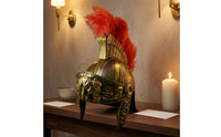 Roman Fighter Helmet Aged Metal Look Costume Accessory for Role-Play