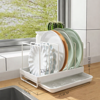 Dining Table and Kitchen Cabinet Plate Storage, Carbon Steel Cupboard Organisers for Students, Large Dish Drainer Rack for Countertop Use