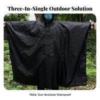 Versatile Multifunctional Poncho Compact Waterproof Poncho Tarp Packable Hiking Rain Slicker for Campers, Backpackers, Travel