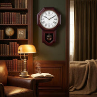 Roman Numerals Chinese-Style Wall Clock Resin Body Antique Wall Clock Hush-Quiet Movement Home Decor Vintage for Office