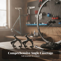 2 Pieces Ribbed Contact Area Surface Dual Arm Brake Caliper Metal Cycle Brake Caliper Black