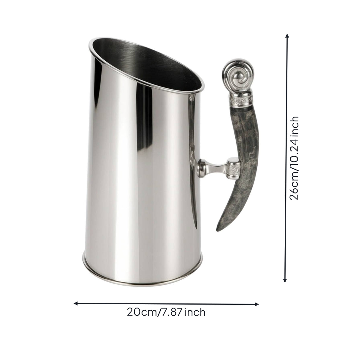 Ice Bucket with Handle Stainless Steel Ice Bucket Cylindrical Vessel for Decorators, Tabletop
