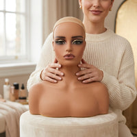 Mannequin Head with Shoulders Authentic Mannequin Head with Stand Professional for Jewelers, Salon Owners, Photography Studios
