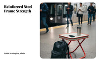 Foldable handbag-designShaped Folding Stool foldable Portable Seating Easy to Fold Outdoor Furniture space-saving Design for Commuters, journeyers, Fishing, outdoor dining, Queuing, Waiting straight-line