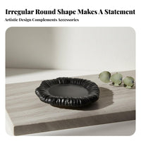Matte Finish Sculptural collect-all Minimalist aesthetic Irregular Shaped Dish Functional Decor Display Tray distinctive Shape for Design aficionados, Gift Givers, Entryway, Dressing Table, Bedroom, Desktop